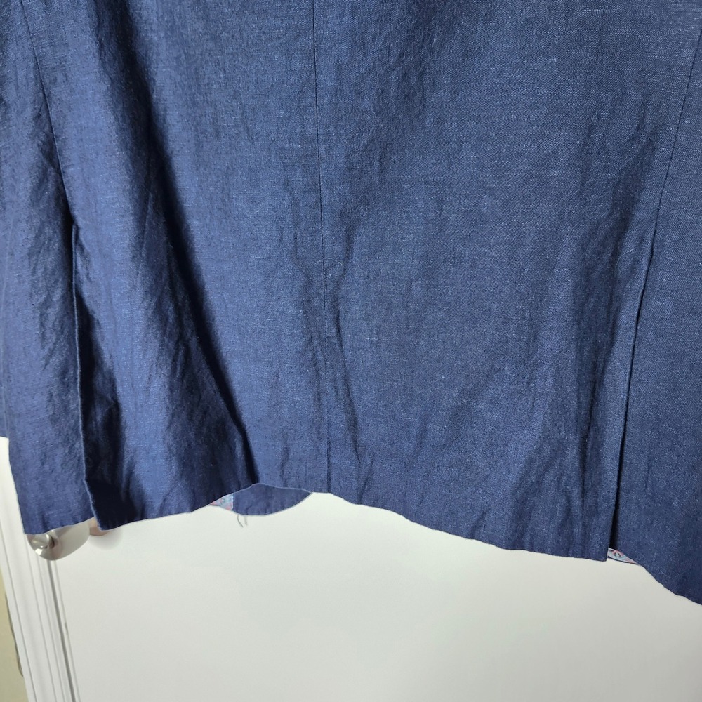 Tailorbyrd Collection Mens Navy Blue Cotton Linen Blend Blazer Sport Coat 44R - Picture 6 of 11